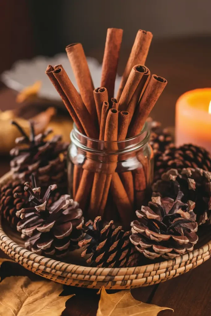 Add Natural Fall Fragrance with Cinnamon Sticks and Pinecones