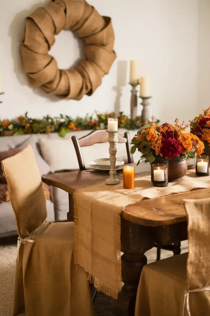 Rustic Charm with Burlap Accents 🍂