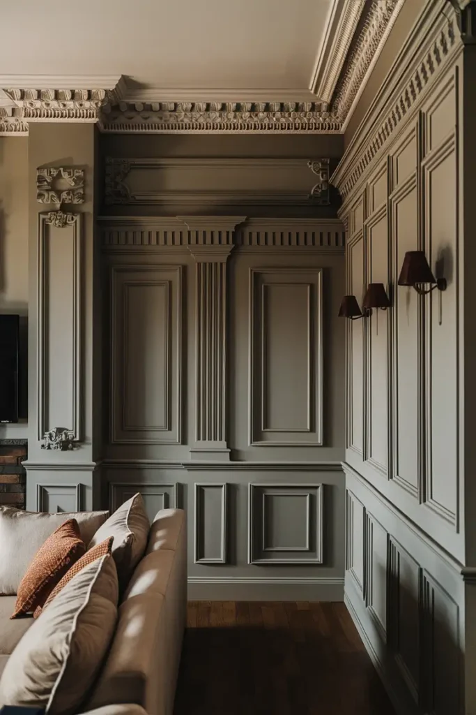 Elegant Living Room Ideas with Wall Trim and Molding