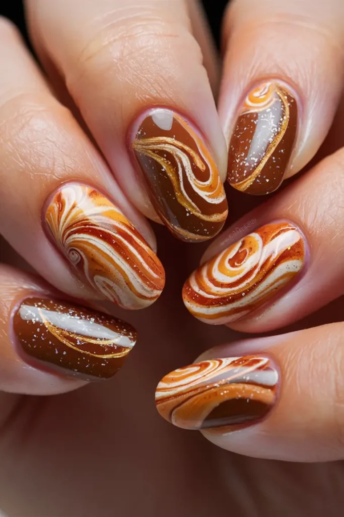 Pumpkin Spice Nails for Fal